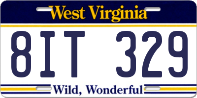 WV license plate 8IT329