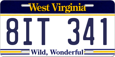 WV license plate 8IT341