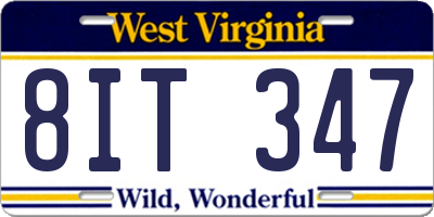 WV license plate 8IT347