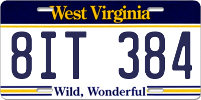 WV license plate 8IT384