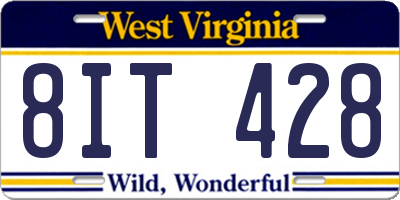 WV license plate 8IT428