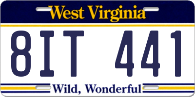 WV license plate 8IT441