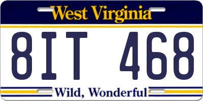 WV license plate 8IT468