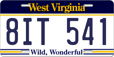 WV license plate 8IT541