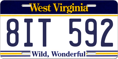 WV license plate 8IT592