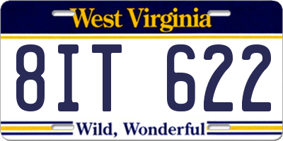 WV license plate 8IT622