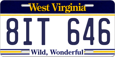 WV license plate 8IT646