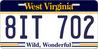 WV license plate 8IT702