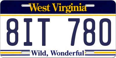 WV license plate 8IT780