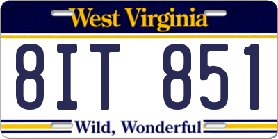 WV license plate 8IT851
