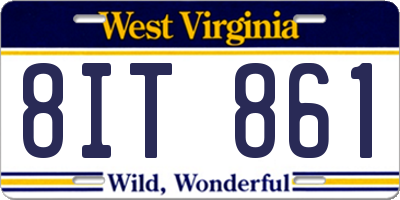 WV license plate 8IT861