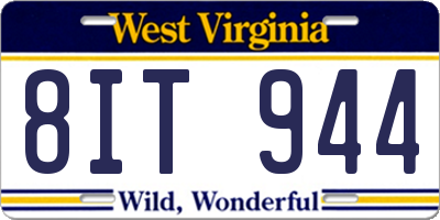 WV license plate 8IT944