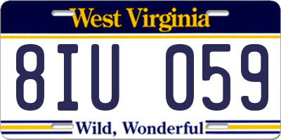 WV license plate 8IU059