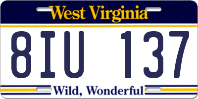 WV license plate 8IU137