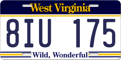 WV license plate 8IU175