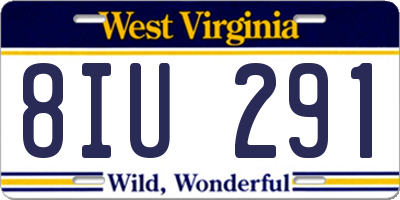 WV license plate 8IU291