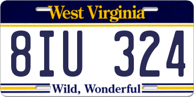 WV license plate 8IU324