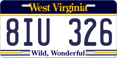 WV license plate 8IU326