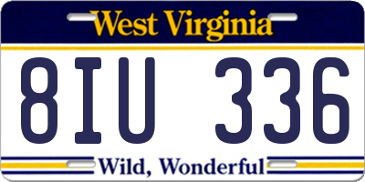 WV license plate 8IU336