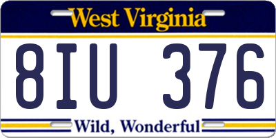 WV license plate 8IU376