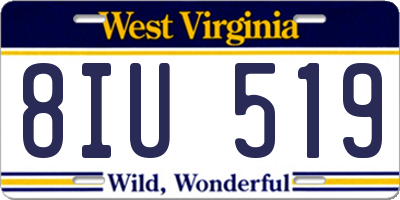 WV license plate 8IU519