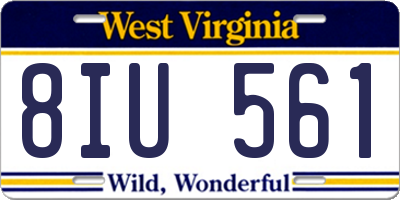 WV license plate 8IU561