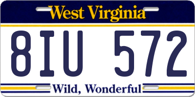 WV license plate 8IU572