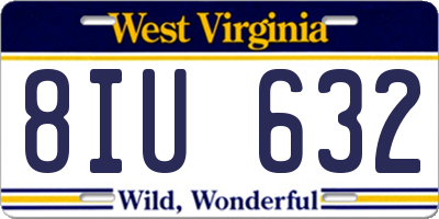 WV license plate 8IU632