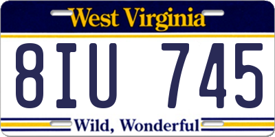 WV license plate 8IU745