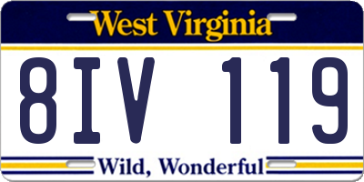 WV license plate 8IV119
