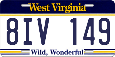 WV license plate 8IV149