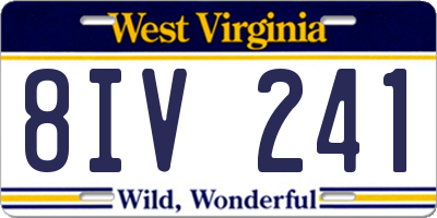 WV license plate 8IV241