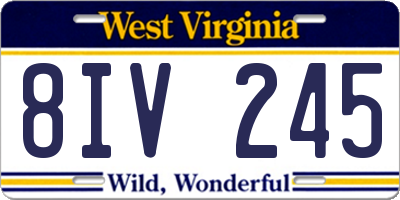 WV license plate 8IV245