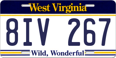 WV license plate 8IV267