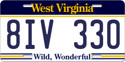 WV license plate 8IV330