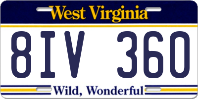 WV license plate 8IV360