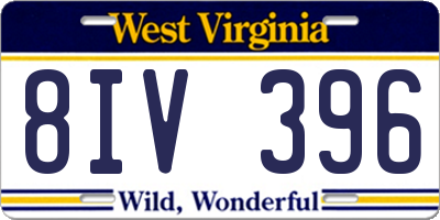 WV license plate 8IV396