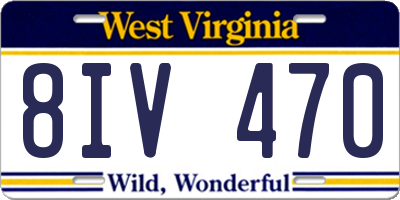 WV license plate 8IV470