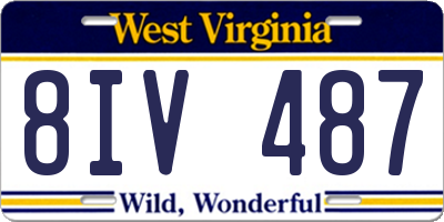 WV license plate 8IV487