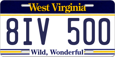 WV license plate 8IV500