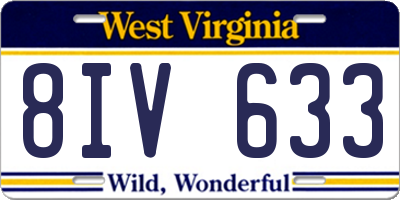 WV license plate 8IV633