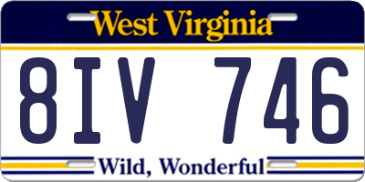 WV license plate 8IV746