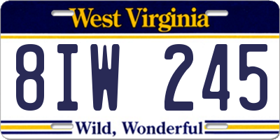 WV license plate 8IW245