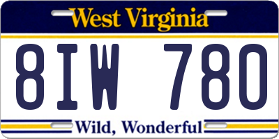 WV license plate 8IW780
