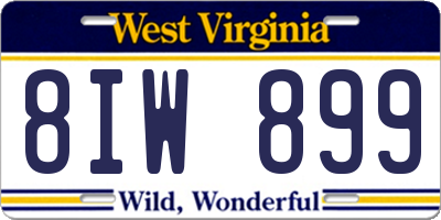 WV license plate 8IW899