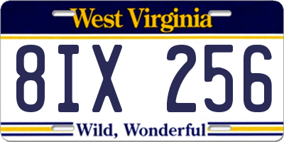 WV license plate 8IX256