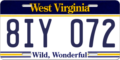 WV license plate 8IY072