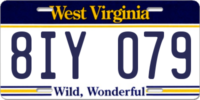 WV license plate 8IY079