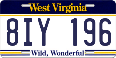 WV license plate 8IY196