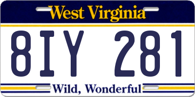 WV license plate 8IY281